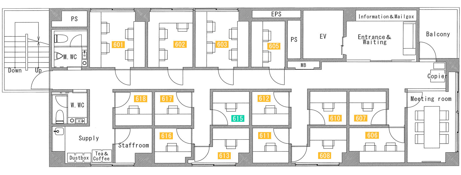 大宮駅から徒歩4分のレンタルオフィス - TMオフィス 大宮2nd 平面プラン図
